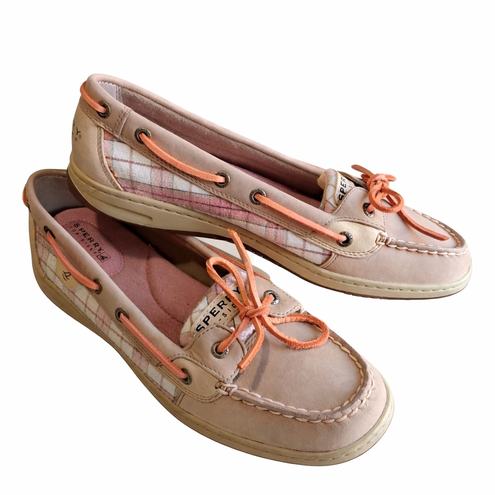 Sperry Top - Sider Women's Boat Shoes Sz.10 Plaid +Leather Nautical Preppy - Picture 12 of 16